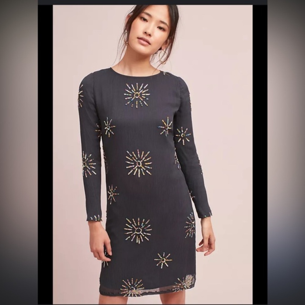 Anthropologie Intropia stardust sequined dress